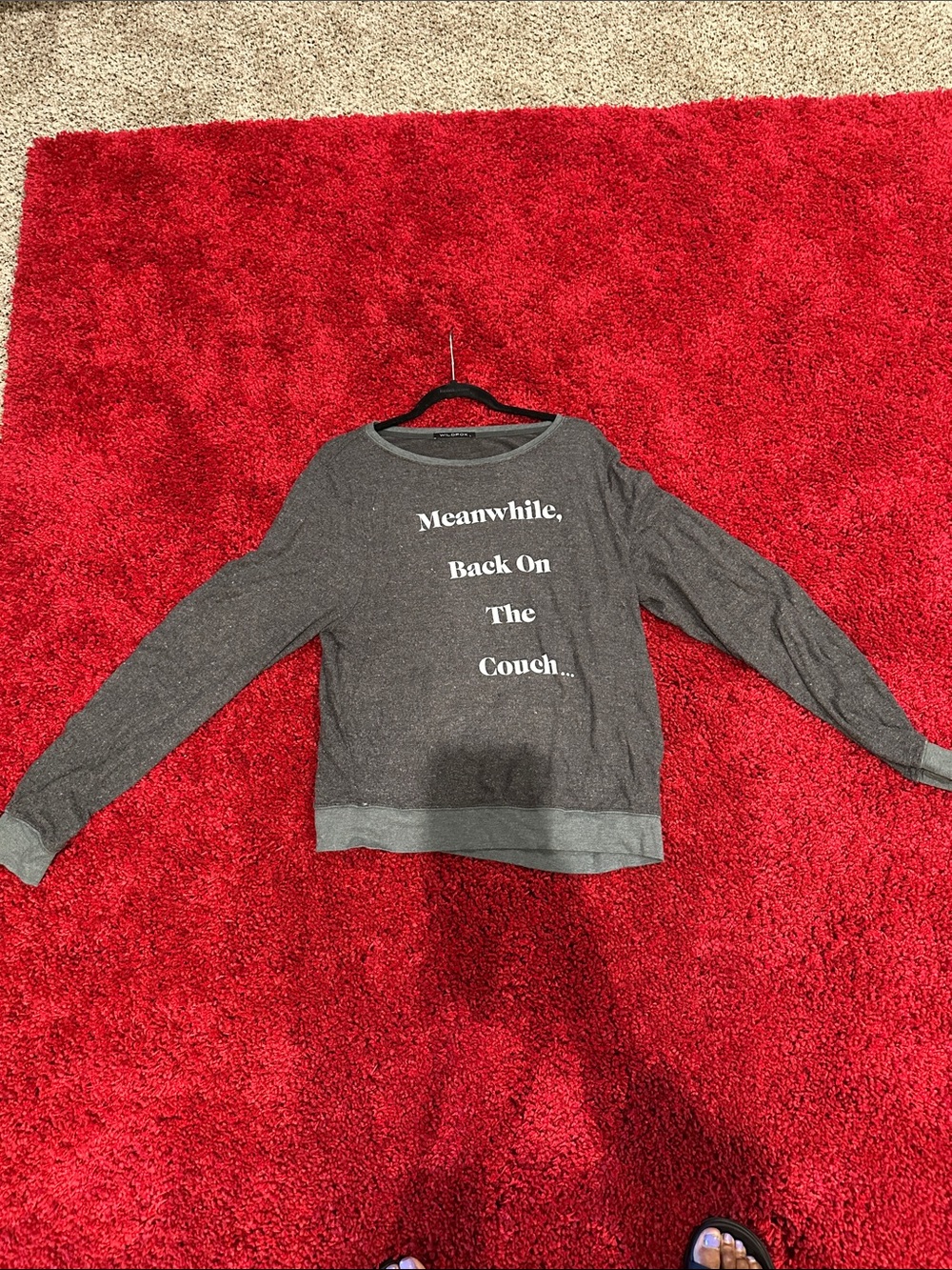 Wildfox Charcoal Gray Graphic Crewneck Sweatshirt